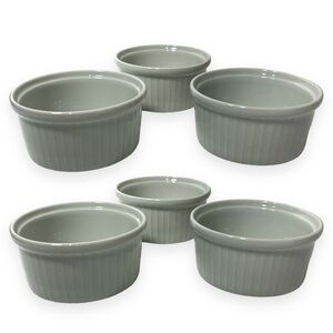 Pillivuyt White Classic Pleated Ramekin 5 oz Set of Six  1.5” h x 3” d